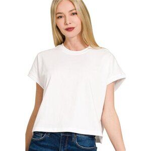 Zenana Premium‎ Cotton Relaxed Crop Tee